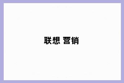 联想 营销